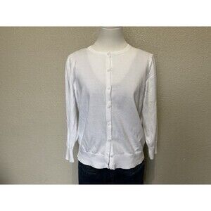 Ann Taylor, Women’s, 3/4 Sleeve Cardigan Sweater, Ivory, Size: L